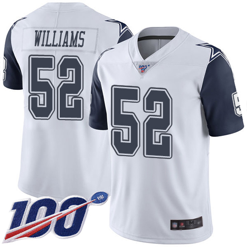 Men Dallas Cowboys Limited White Connor Williams #52 100th Season Rush Vapor Untouchable NFL Jersey->dallas cowboys->NFL Jersey